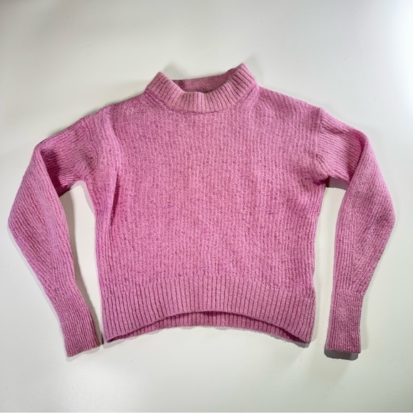 Everlane alpaca mock neck cozy ribbed sweater XS pink - Picture 2 of 11